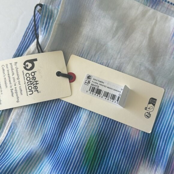 Ted Baker Rectangular  Cotton Beach Sarong Blue multi  72" x 52" NWT - Picture 7 of 9